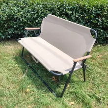 야외용 2인용 접이식 의자, 휴대용 캠핑 의자, 야영용 러버체어, 2인용 등받이 의자, 임대용 소형 소파