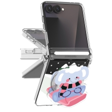 [TryCozy] 동물 스노우 타운 Z플립시리즈 오토 힌지 클리어 하드케이스+아크릴 스마트톡