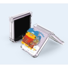 [TryCozy] 동물 스노우 타운 Z플립시리즈 힌지보호 투명범퍼케이스+아크릴 스마트톡