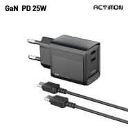 엑티몬 가정용 GaN PD25W C타입 2포트 충전기(케이블포함)(MON-PD25W-CC-T2-CP)