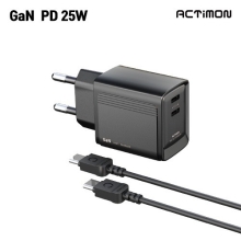 엑티몬 가정용 GaN PD25W C타입 2포트 충전기(케이블포함)(MON-PD25W-CC-T2-CP)