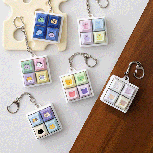 [TryCozy] 동물 친구들 네모 키캡 키링 단품