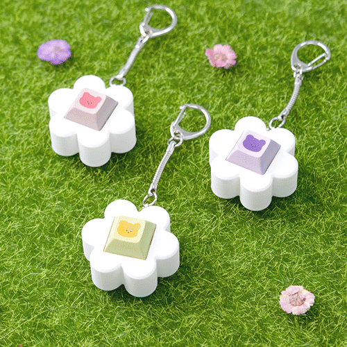 [TryCozy] 스윗베어 플라워 가든 입체 네모 키캡 키링 단품
