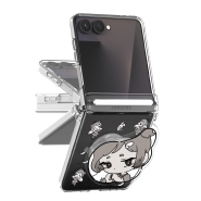 [TryCozy] 소녀클럽 Z플립시리즈 오토 힌지 클리어 하드케이스+아크릴 스마트톡