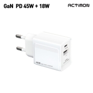 엑티몬 가정용 GaN PD45W+18W 2포트(C+USB)초고속충전기(케이블미포함)(A-PD45W-CU)
