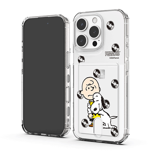 [PEANUTS]빈티지 스누피 레코드 클리어 에어쿠션 카드젤리케이스